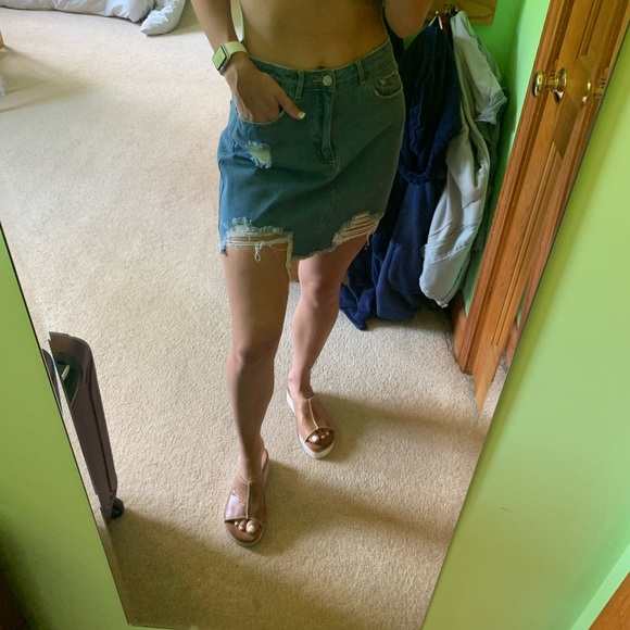 Light Denim Mini Skirt - Picture 4 of 5